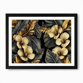 Gold Hibiscus Art Print