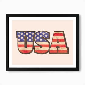 Usa Vintage typographic poster Art Print