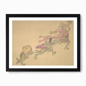 Night Parade of A Hundred Demons Kawanabe Kyosai Vintage Japanese Woodblock Print Yokai 5 Art Print