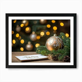 A Hand Made Decoration Of The Year A Perfect Winter Spectacle Where An Evergreen Tree Branch Rests (5) Art Print