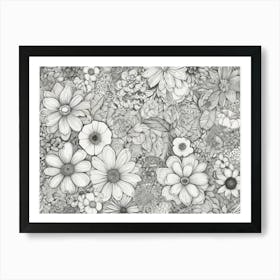 Black And White Flowers 1 Art Print