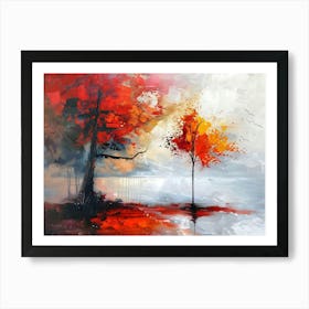 Autumn Trees abstract painting Art Print