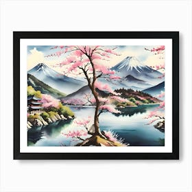 Japenese Land Scape Art Print