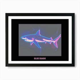 Neon Pastel Pink Blue Shark 4 Poster Art Print