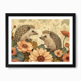 Floral Animal Illustration Hedgehog 3 Art Print