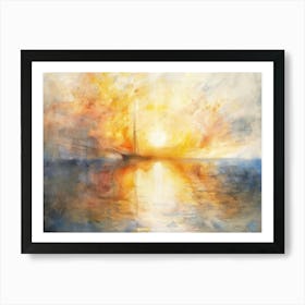 Sunset Sailboat 4 Art Print