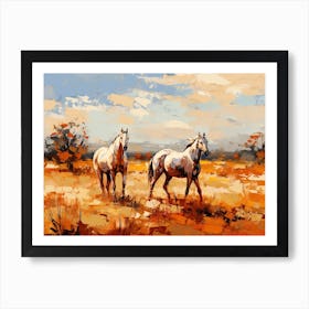 Horses Painting In Outback, Australia, Landscape 4 Art Print