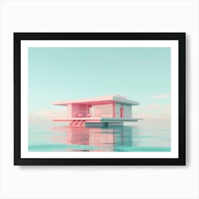 A House Floating On The Water Art Print