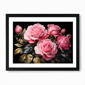 Default A Stunning Watercolor Painting Of Vibrant Pink Roses B 1 (1) Art Print