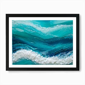 Abstract Turquoise Waves Cresting With A Tangible Sense Of Fresh Nautical Texture Imply Movement D 2 1 Art Print