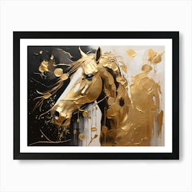 Gold Horse Painting 11 Art Print