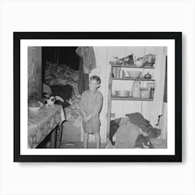 Son Of The Adams Family, Morganza, Louisiana, In Kitchen With Corn Crib In The Rear Room By Russell Lee Art Print