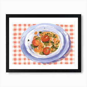 A Plate Of Caponatta, Top View Food Illustration, Landscape 4 Art Print
