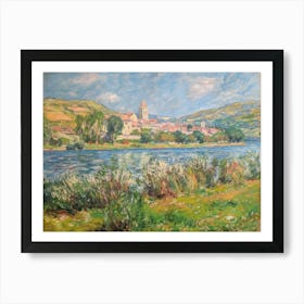 Shimmering Shore View Painting Inspired By Paul Cezanne Art Print