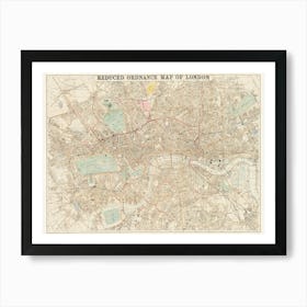 Reduced Ordnance Map Of London (1879) Art Print