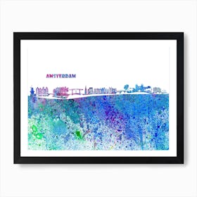 Amsterdam The Netherlands Skyline Splash Art Print