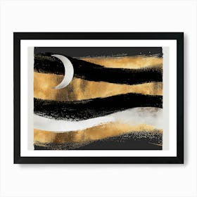 Moon And Waves 3 Art Print