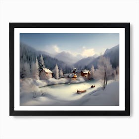 Winter Village 5 Art Print