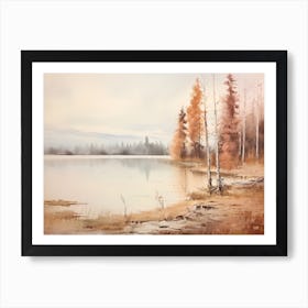 A Painting Of A Lake In Autumn 59 Poster