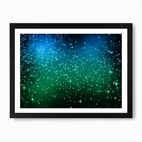 Rainbow Blue Shining Star Background Art Print