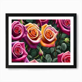 Colorful Roses 3 Art Print