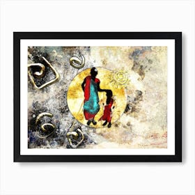 African Africa Art Painting Drawing Vintage Retro Illustration Design 11 Art Print