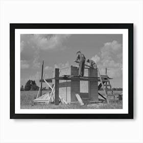 Food Storage, Forms Stripped From Walls, Bolting On Plates For Roof Construction, Southeast Missouri Farm Art Print