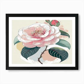 Pink Camellia Flower Art Print