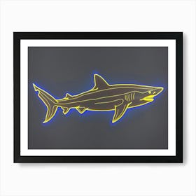 Neon Lemon Shark 5 Art Print