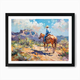 Cowboy In Sonoran Desert Arizona 1 Art Print