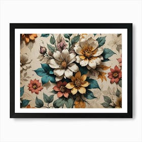 Floral Wallpaper 7 Art Print