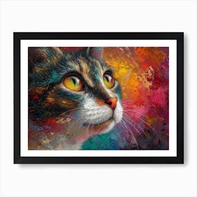 Whiskered Masterpieces: A Feline Tribute to Art History: Cat Painting 2 Art Print