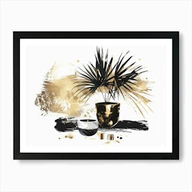 Gold And Black 92 Art Print