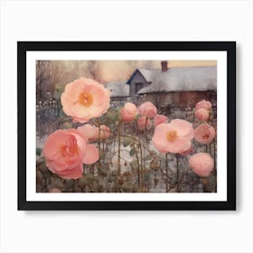 Roses on a Snowy Morning Art Print