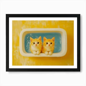 Bathroom Cats 8 Art Print