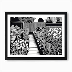 Lion cut inspired Black and white Garden plants & flowers art, Gardening art, Garden 225 Art Print