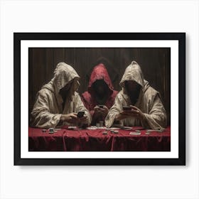 Caravaggio's Online Bluff: The Cardsharps in the Digital Poker Den Art Print