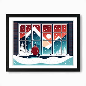 Christmas Window 4 vector art Art Print