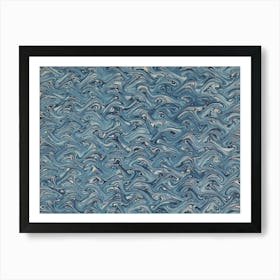 Blue And White Wavy Pattern Art Print
