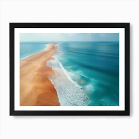 Sandy Beach, Turquoise Sea Water Art Print