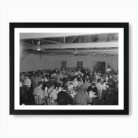 Workmen At Shasta Dam Eating Dinner At The Commissary,Shasta County, California By Russell Lee Art Print