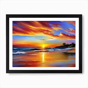 Sunset On The Beach 110 Art Print