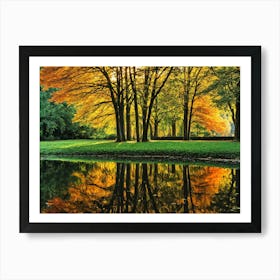 Serene Autumn Reflections 46 Art Print