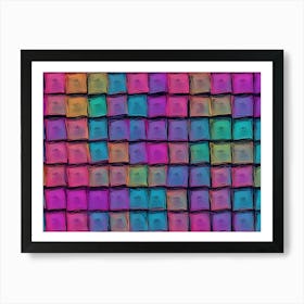 A Wall Of Colorful Squares, Resembling Packages Or Boxes Art Print