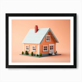 House On A Pink Background 1 Art Print