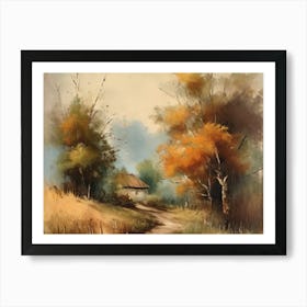 Printable Wall Art, Vintage Landscape, Farmhouse Wall Decorations, Vintage Landscape Oil Painting.18 Art Print