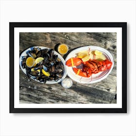 Lobster And Mussels in Menemsha (Martha’s Vineyard Series) Art Print