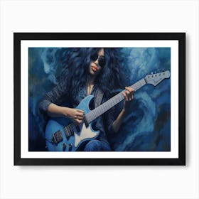 Blues Soul Series 11 - Blue Guitar Art Print
