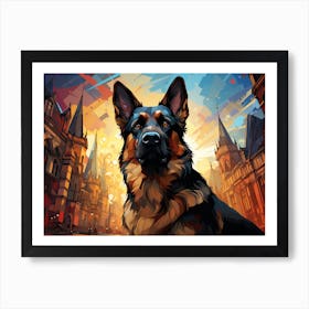 German Shepherd Painting 1 Art Print