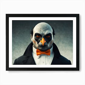 Man Penguin Abstract Style Art Print